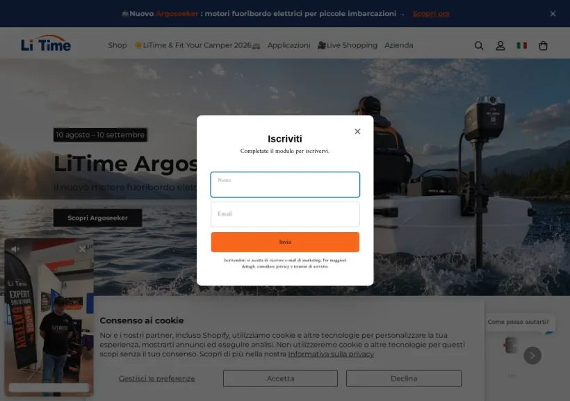 Schermata della pagina offerta di LiTime