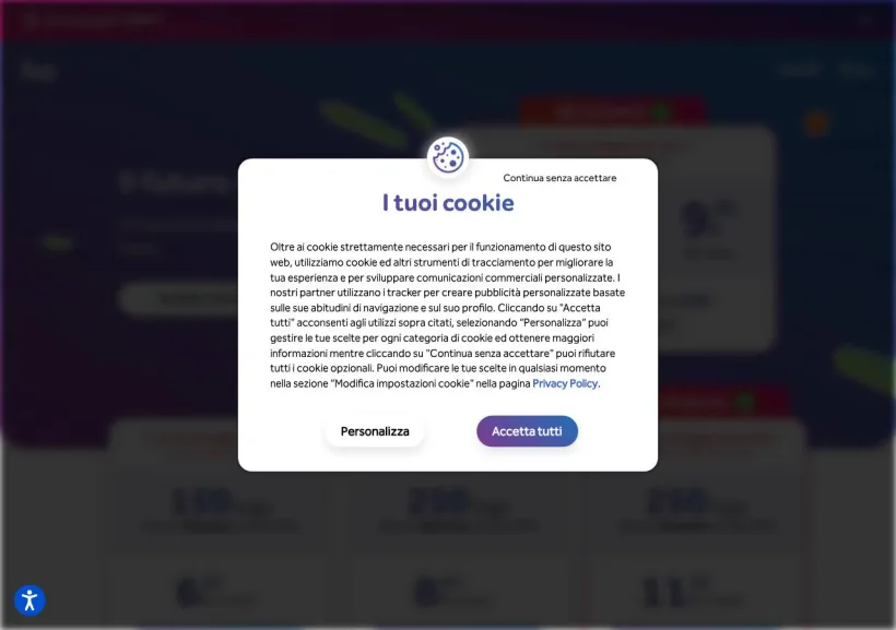 Schermata della pagina offerta di Ho.Mobile