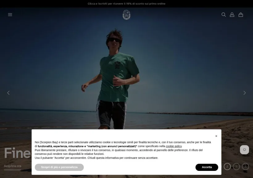 Schermata della pagina offerta di Scorpion Bay
