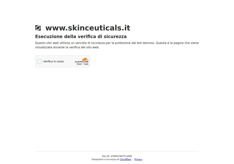 Schermata della pagina offerta di Skinceuticals