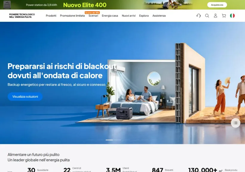 Schermata della pagina offerta di Bluetti