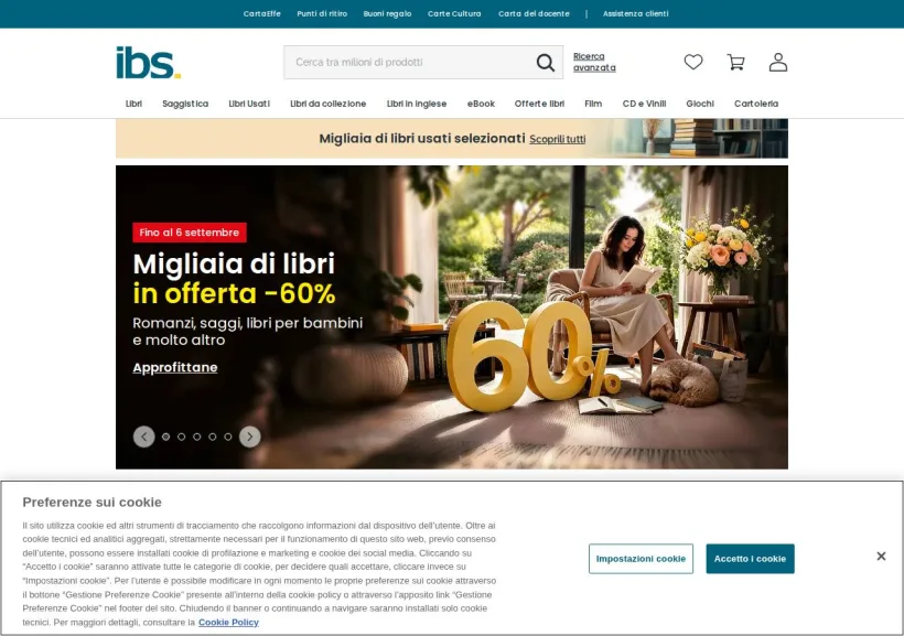 Schermata della pagina offerta di IBS
