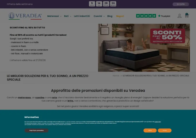 Schermata della pagina offerta di Veradea