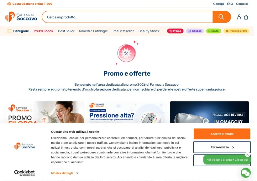 Schermata della pagina offerta di Farmacia Soccavo