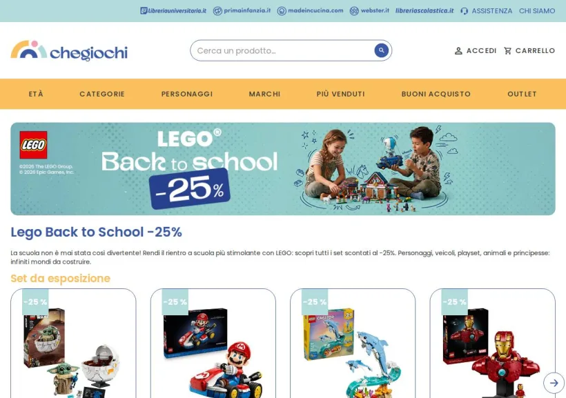 Schermata della pagina offerta di Che Giochi