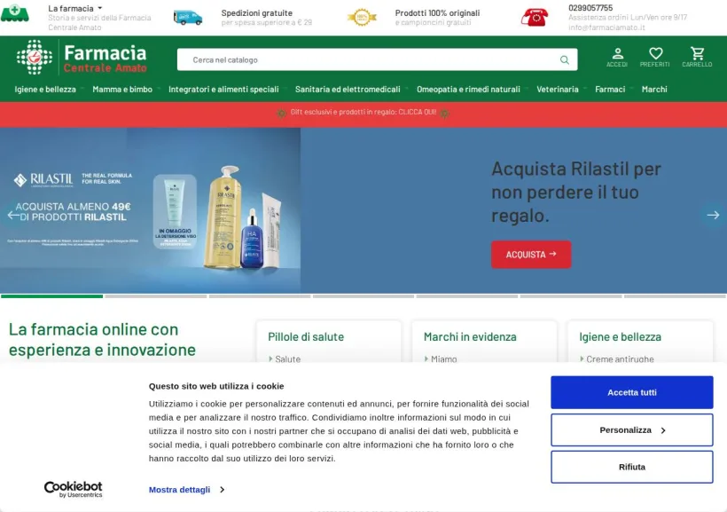 Schermata della pagina offerta di Farmacia Amato