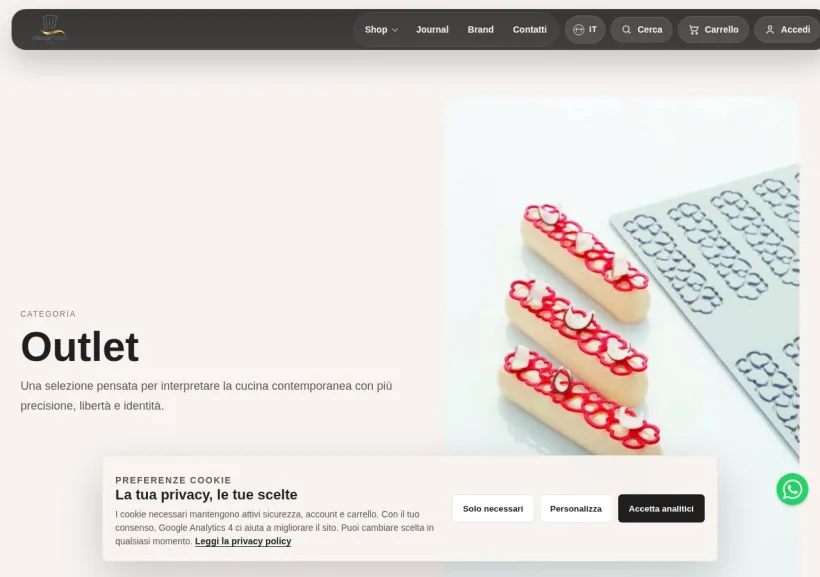 Schermata della pagina offerta di Decorfood Italy