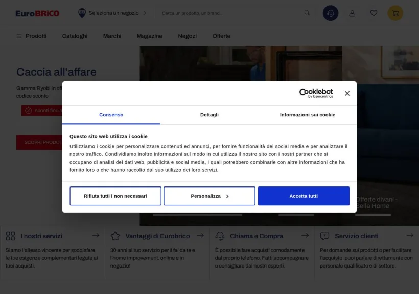 Schermata della pagina offerta di Eurobrico