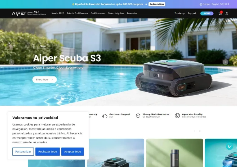 Schermata della pagina offerta di Aiper