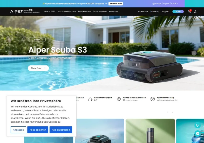Schermata della pagina offerta di Aiper