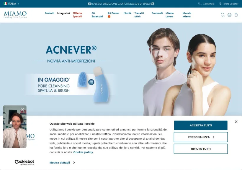 Schermata della pagina offerta di Miamo