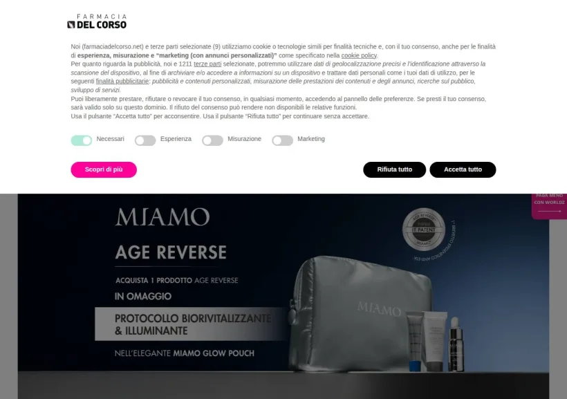 Schermata della pagina offerta di Farmacia del Corso