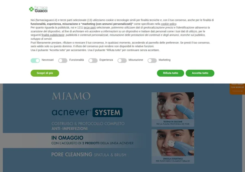 Schermata della pagina offerta di Farmacia Guacci