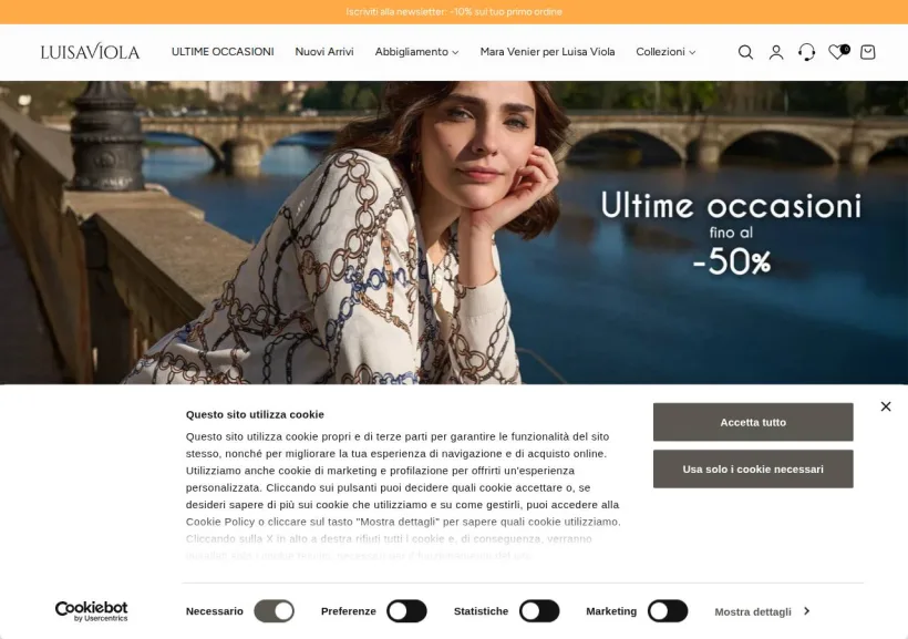 Schermata della pagina offerta di Luisa Viola