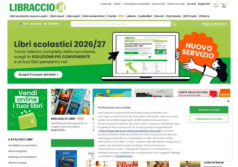 Schermata della pagina offerta di Libraccio