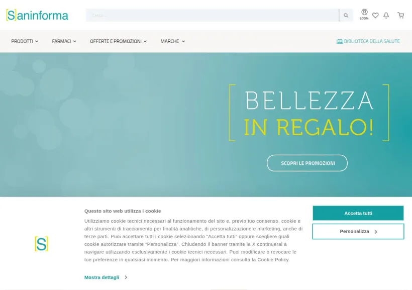 Schermata della pagina offerta di Saninforma