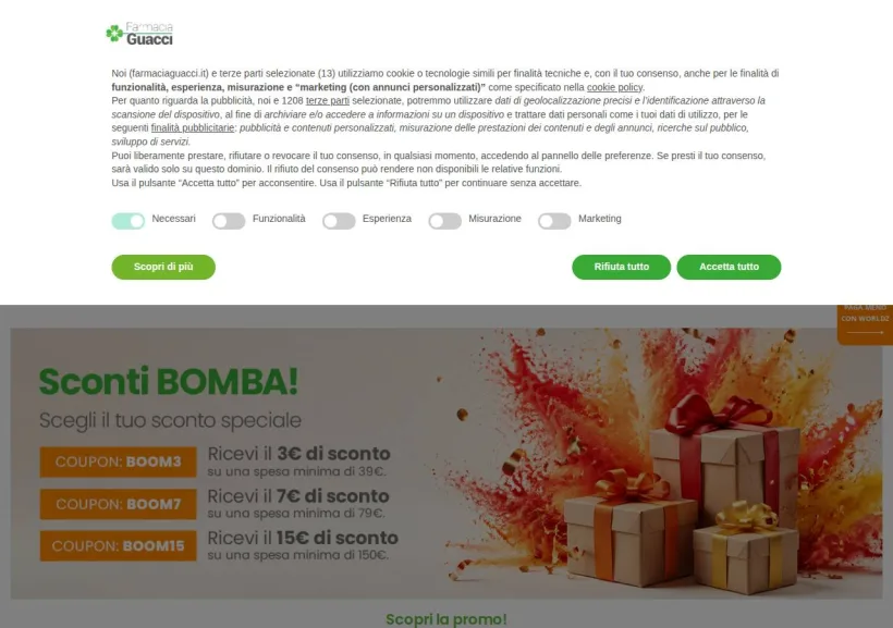 Schermata della pagina offerta di Farmacia Guacci
