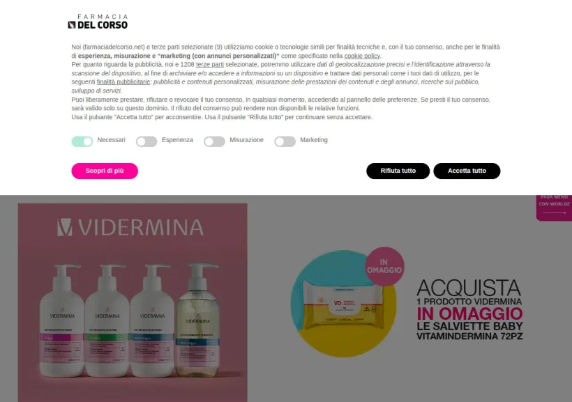 Schermata della pagina offerta di Farmacia del Corso
