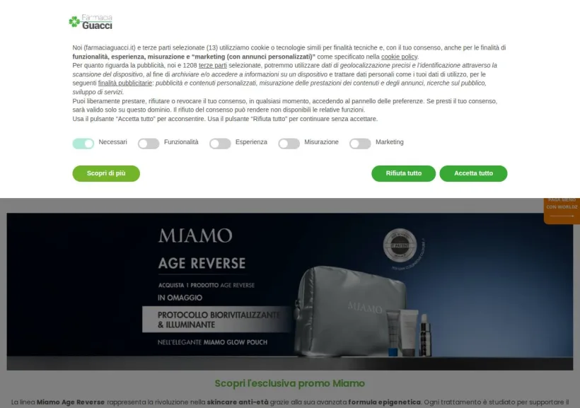 Schermata della pagina offerta di Farmacia Guacci