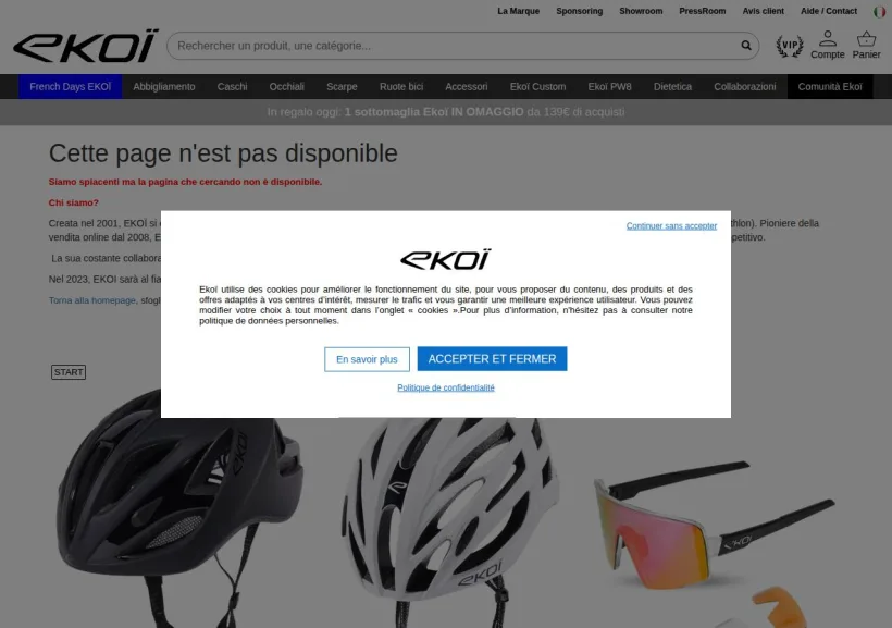 Schermata della pagina offerta di Ekoi
