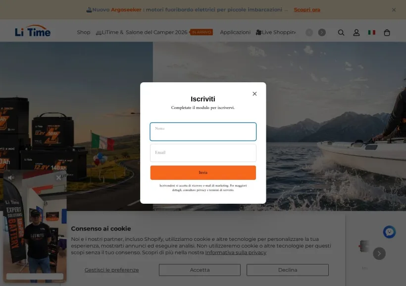 Schermata della pagina offerta di LiTime