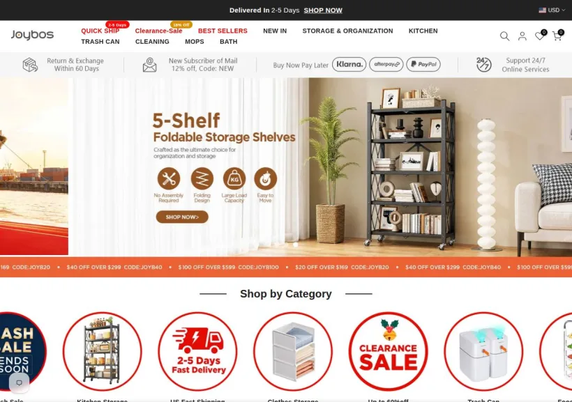 Schermata della pagina offerta di Joybos