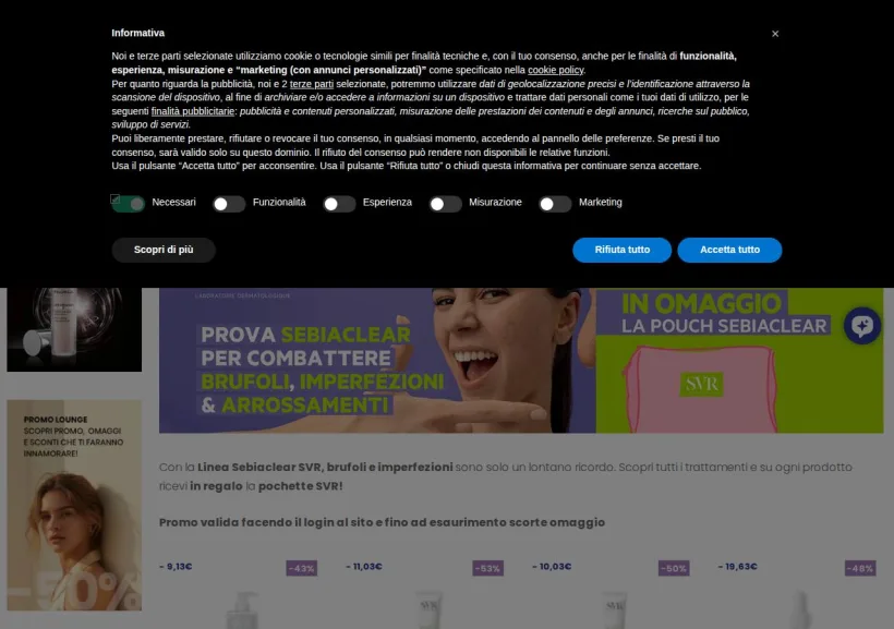 Schermata della pagina offerta di Farmacia Reale