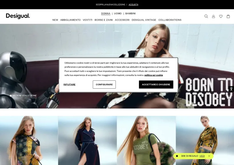 Schermata della pagina offerta di Desigual