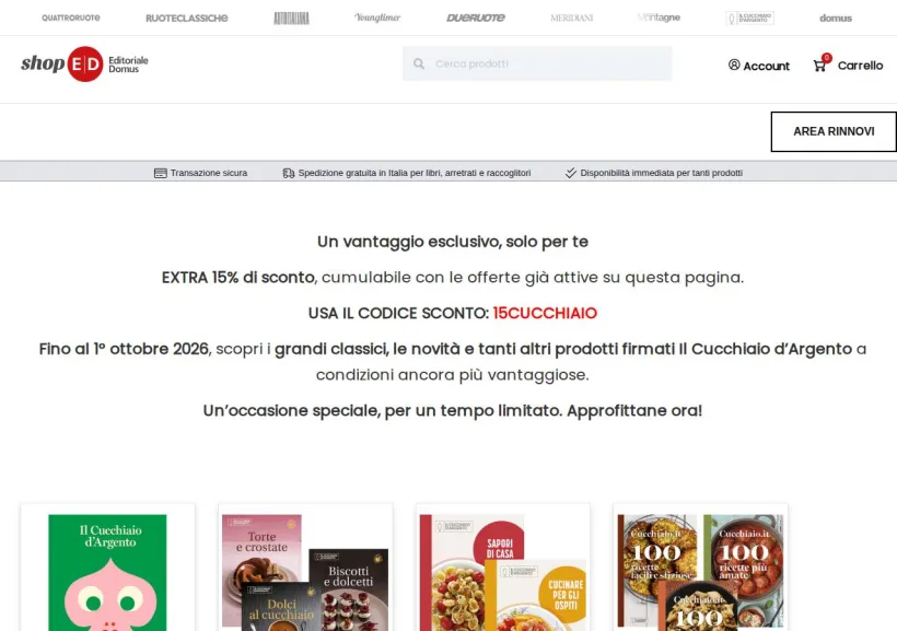 Schermata della pagina offerta di ShopED