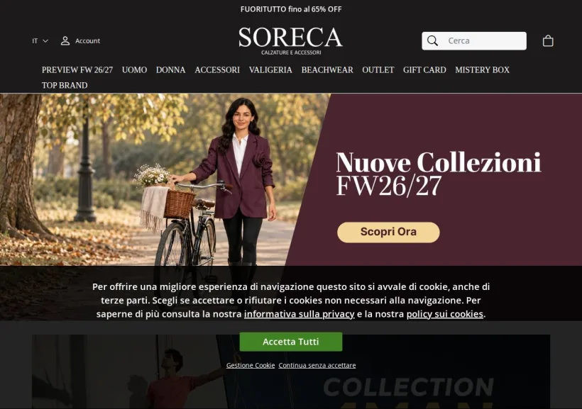 Schermata della pagina offerta di Soreca