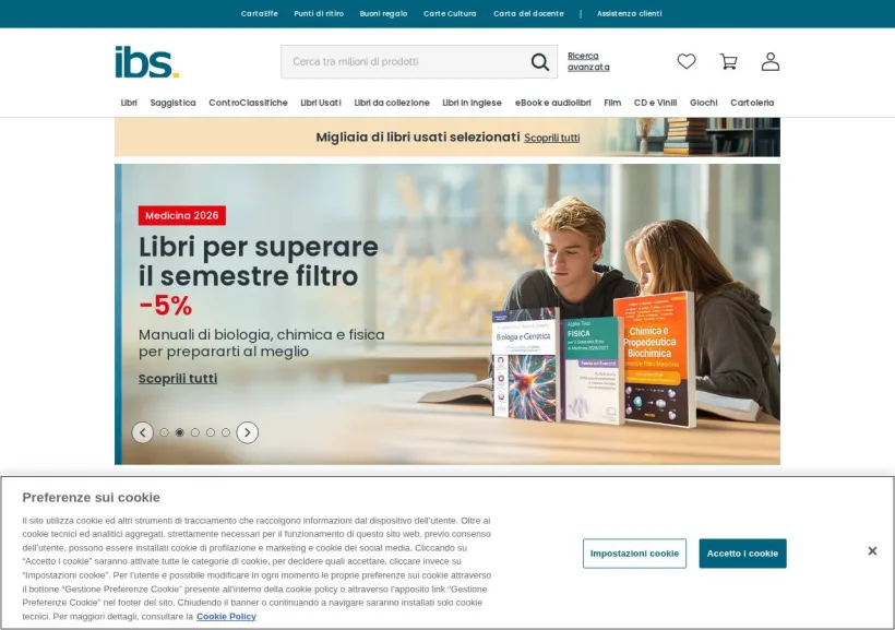 Schermata della pagina offerta di IBS