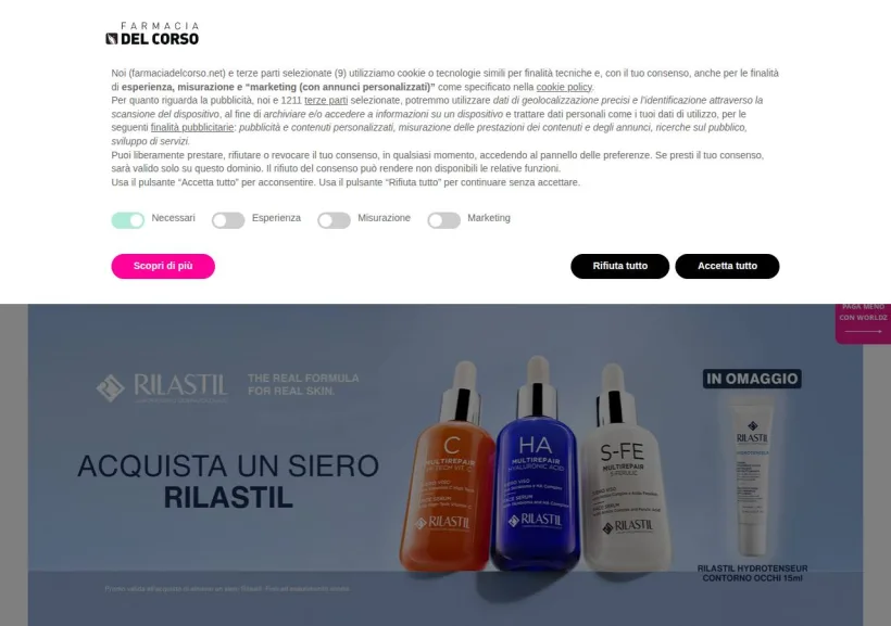 Schermata della pagina offerta di Farmacia del Corso