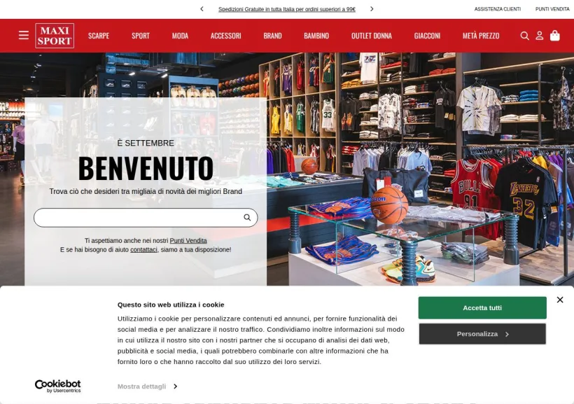 Schermata della pagina offerta di Maxi Sport