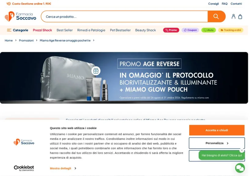 Schermata della pagina offerta di Farmacia Soccavo