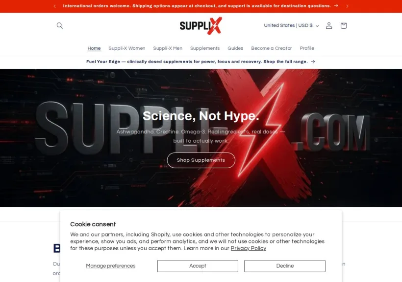 Schermata della pagina offerta di Suppli-X