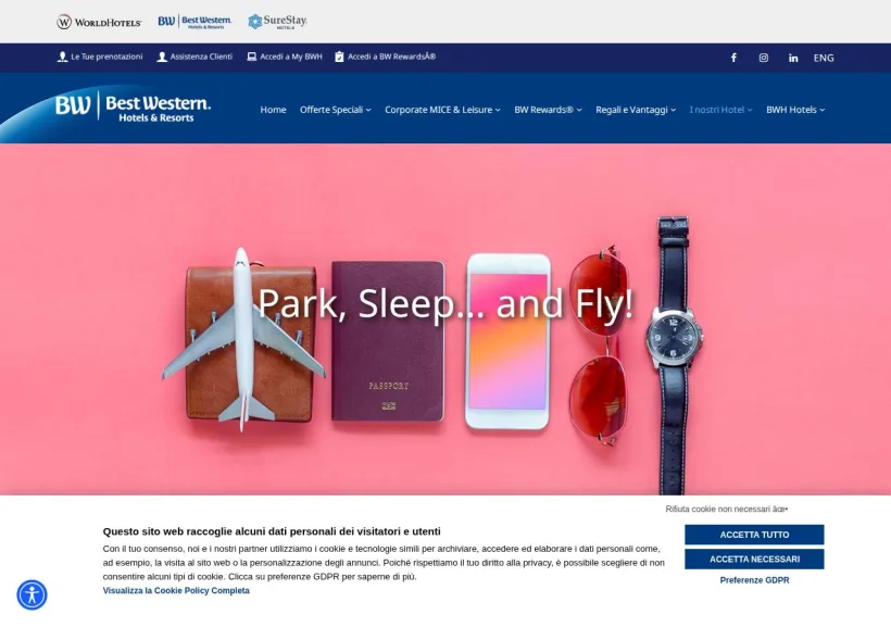 Schermata della pagina offerta di Best Western