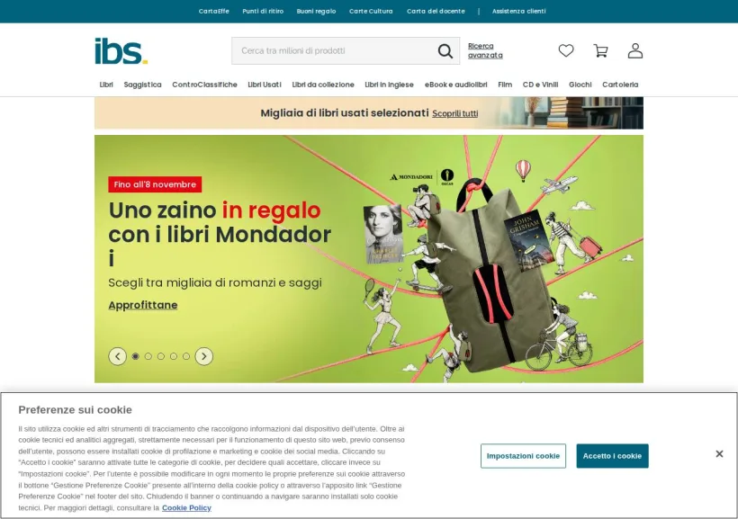 Schermata della pagina offerta di IBS
