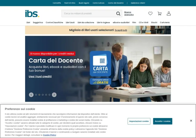 Schermata della pagina offerta di IBS