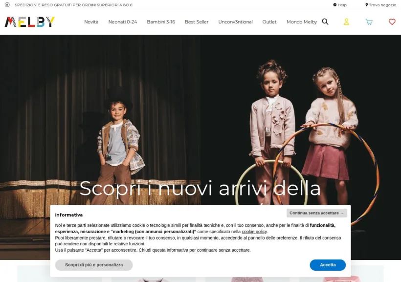 Schermata della pagina offerta di Melby
