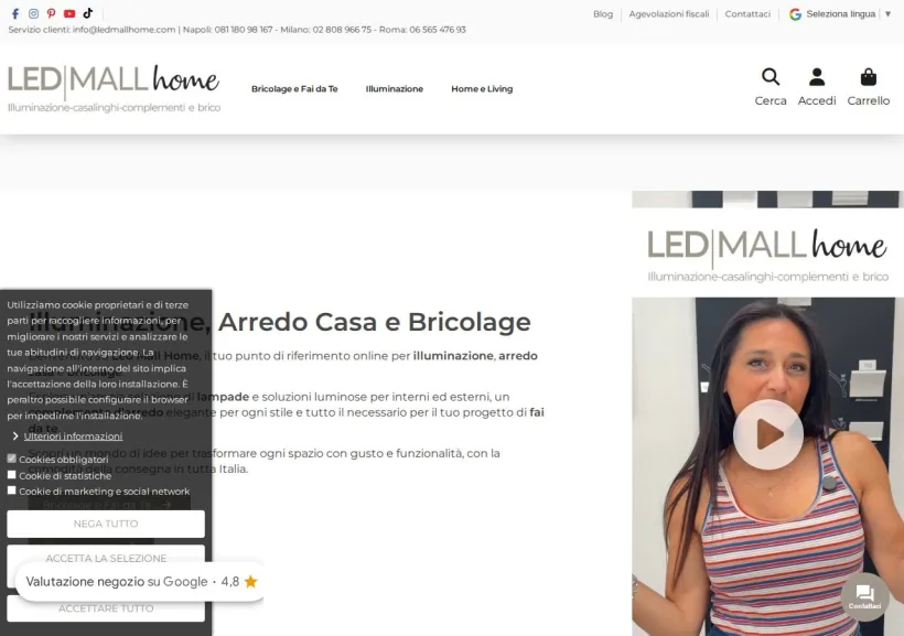 Schermata della pagina offerta di LED MALL HOME