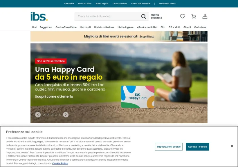 Schermata della pagina offerta di IBS