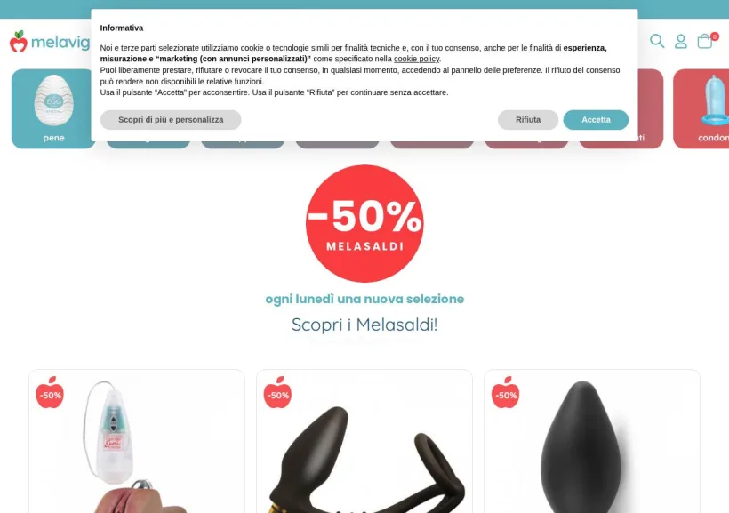 Schermata della pagina offerta di Melaviglia