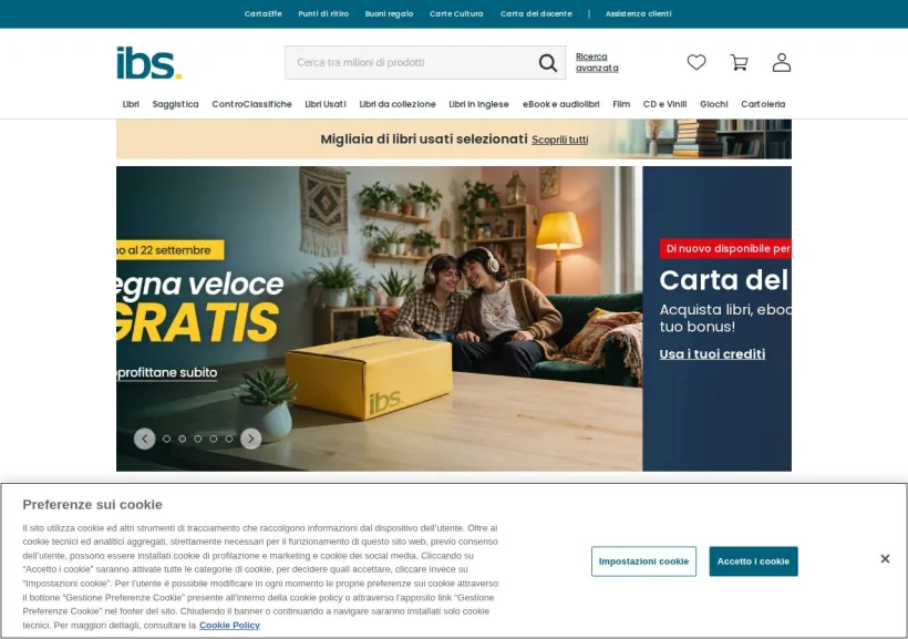 Schermata della pagina offerta di IBS