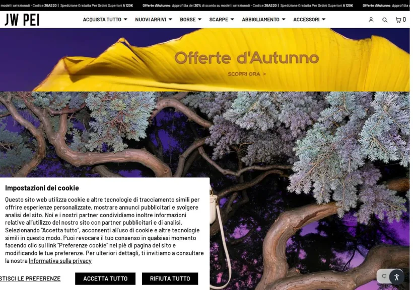 Schermata della pagina offerta di JW PEI