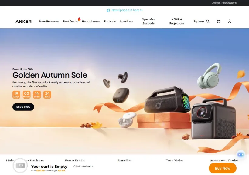 Schermata della pagina offerta di Soundcore