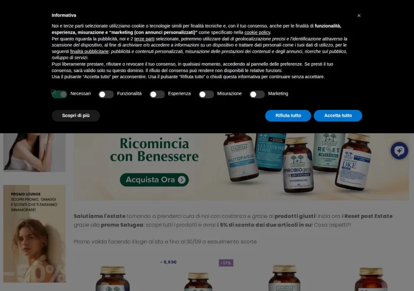 Schermata della pagina offerta di Farmacia Reale