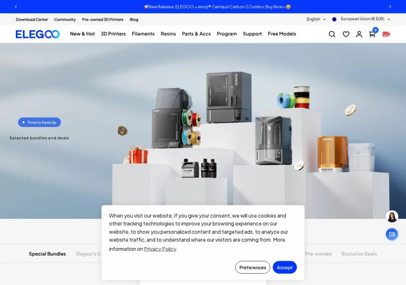 Schermata della pagina offerta di ELEGOO