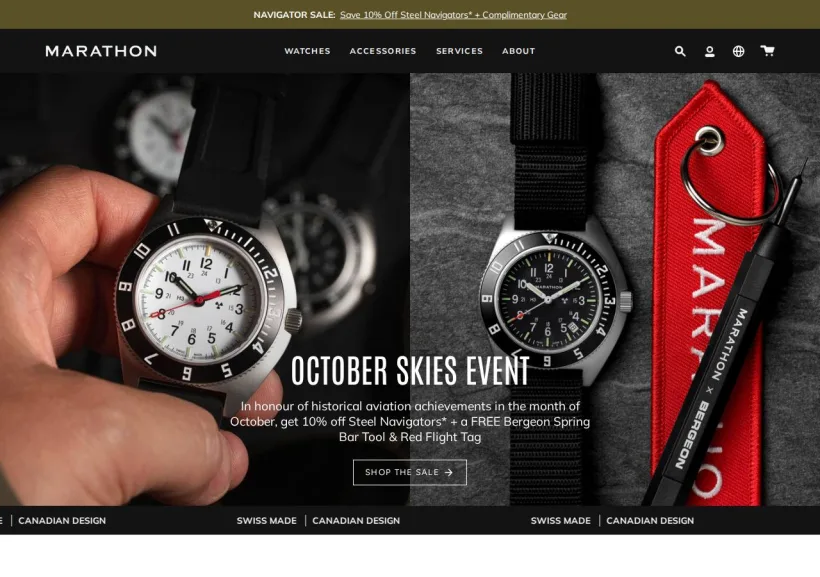 Schermata della pagina offerta di Marathon Watch