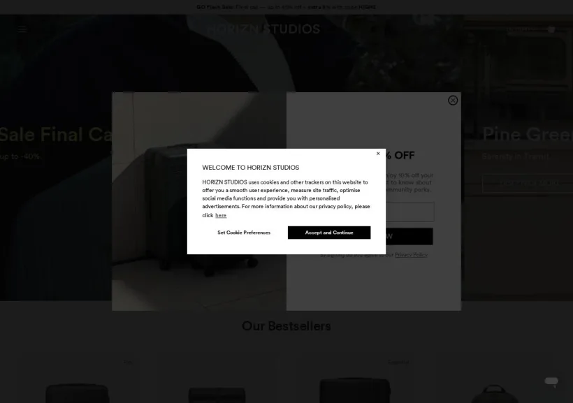 Schermata della pagina offerta di Horizn Studios