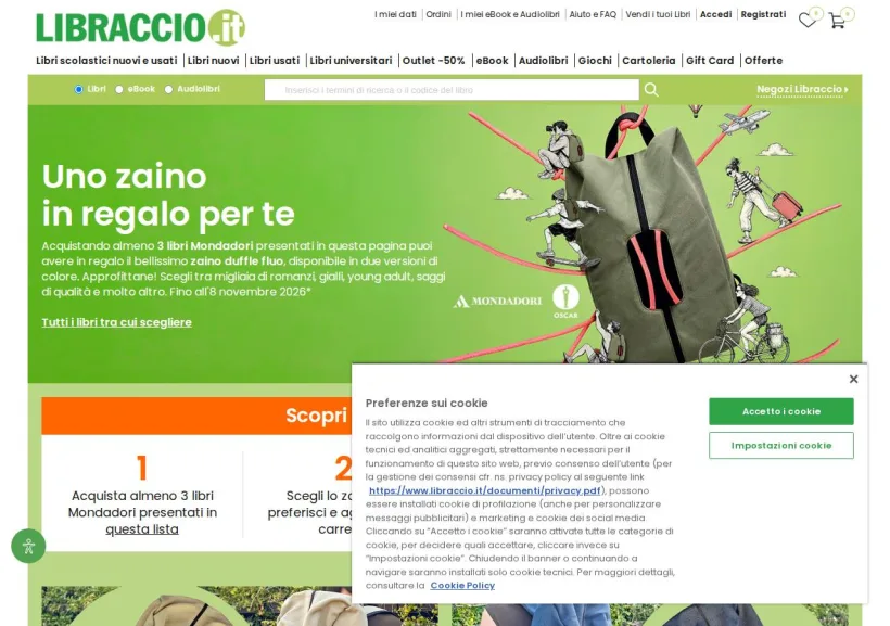 Schermata della pagina offerta di Libraccio